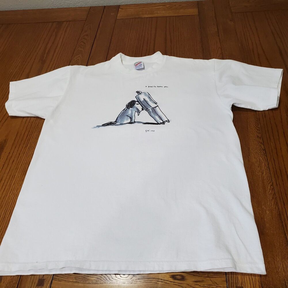 Vintage 90s Richard Stine "A Pal To Lean On" T-Shirt Large Jerzees Single Stitch
